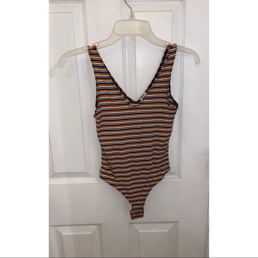 Garage Rainbow Striped Bodysuit Size X-Small